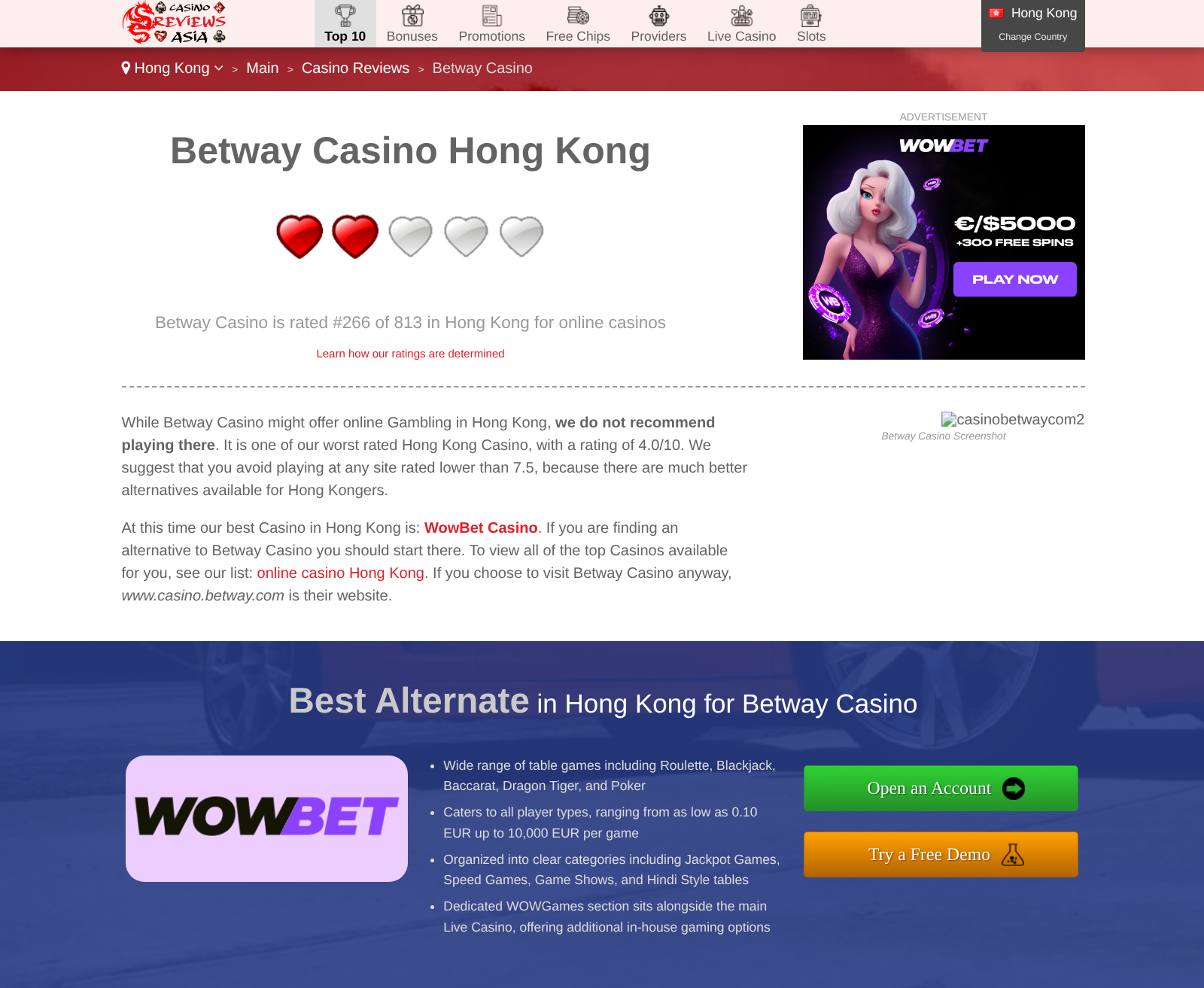 香港定向 Betway 獨立評論截圖