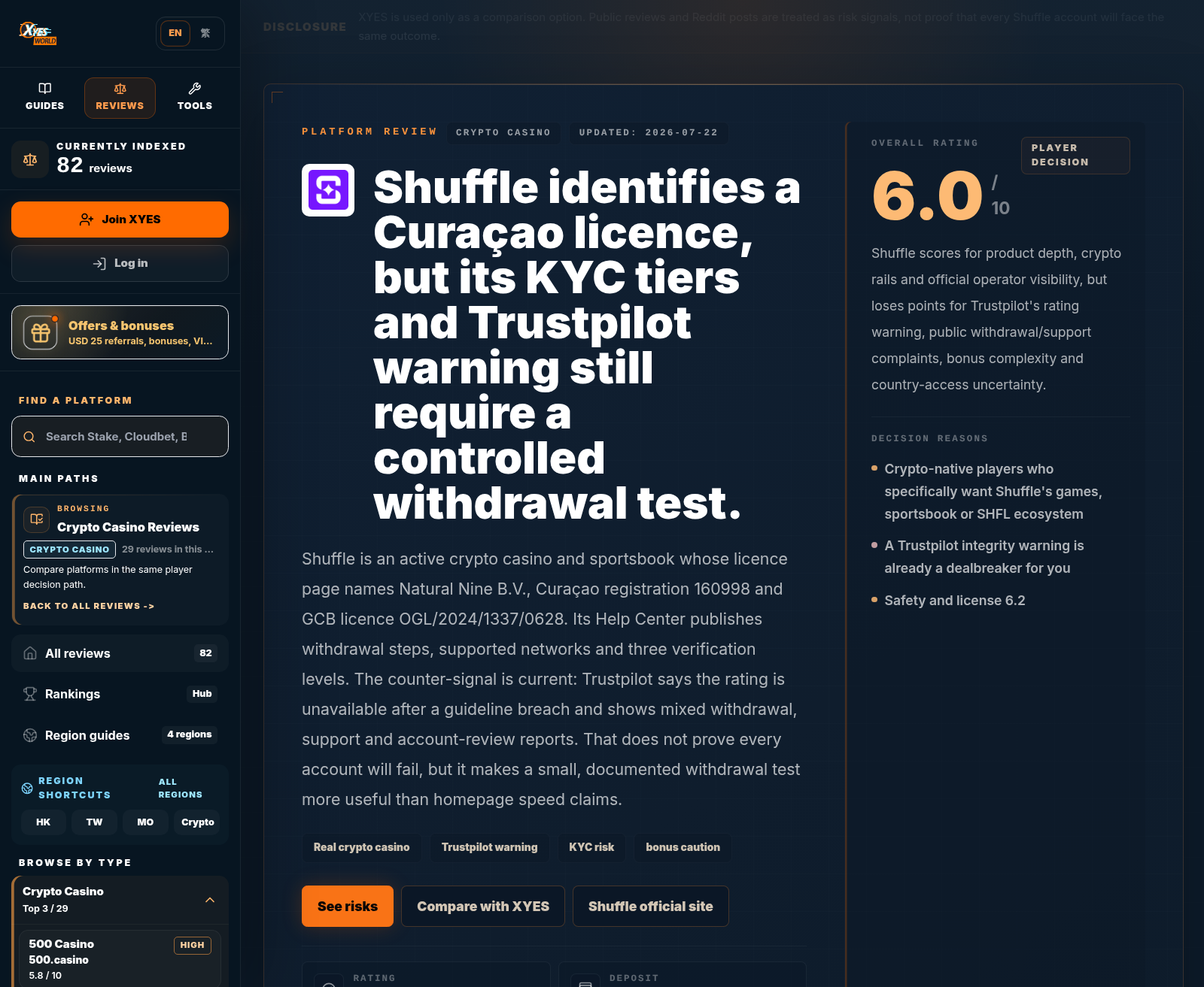 Shuffle 獨立評論背景截圖